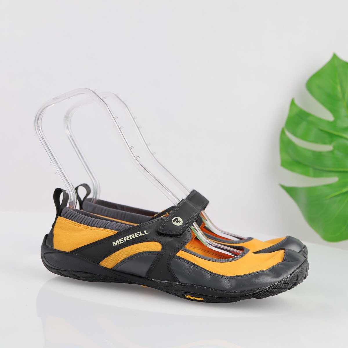 メル14466 Merrell Womens Barefoot Pure Glove Mary Jane Shoes Size 9.5 Orange