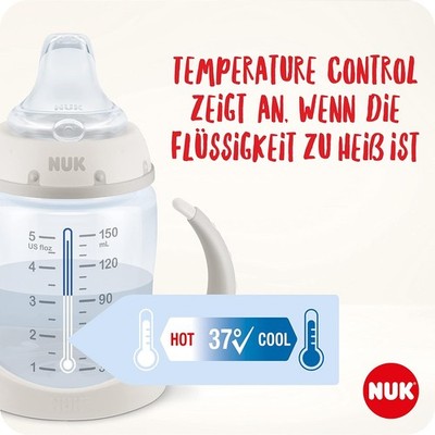 NUK First Choice Plus Trinklernflasche Control Anzeige AntiColic Griffe 150ml