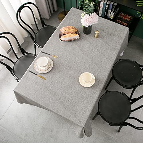 Vinyl Tablecloth with Flannel Backing Oblong 102" x 60" (Rectangular) Grey - Imagen 5 de 8