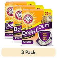  3 pack ARM  HAMMER Double Duty Cat Litter, Advanced Odor Control Clumping Cat