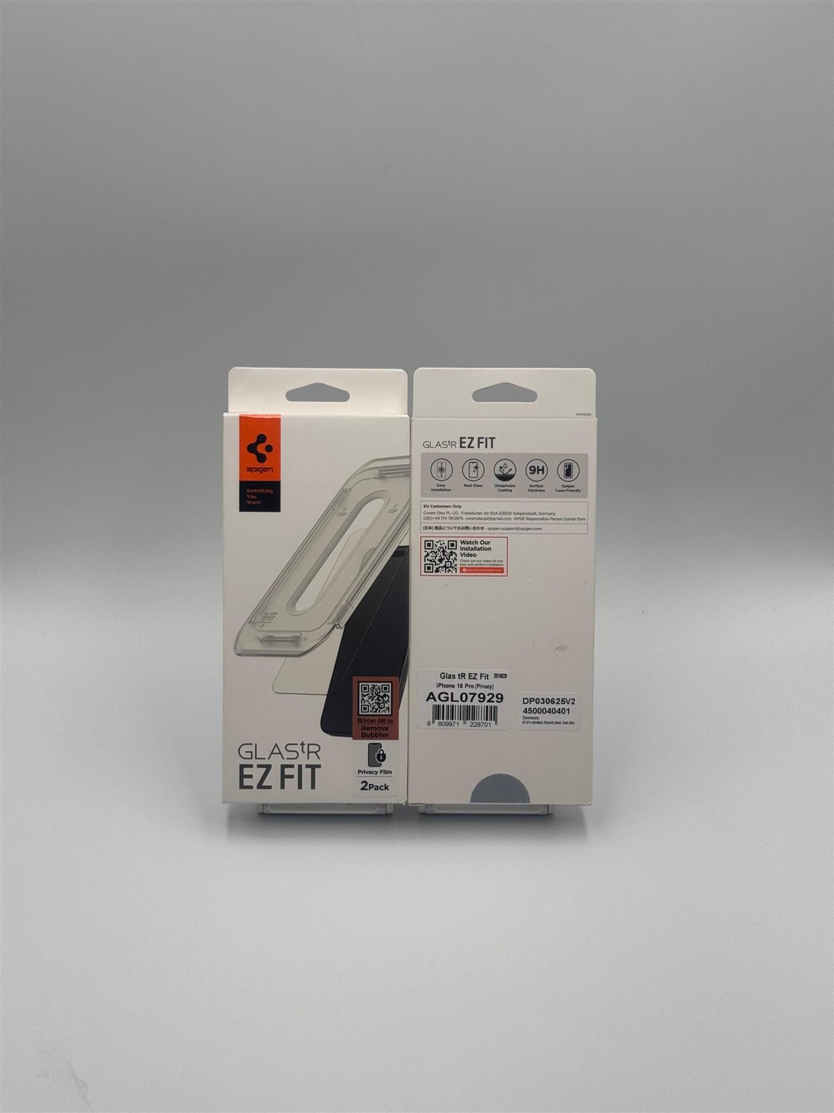 Spigen Glastr EZ Fit Privacy Film Screen Protector 2 Pack for iPhone 16 Pro 6.3""