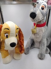 LADY AND THE TRAMP Disney Store Plush Set Stuffed Animal Dog Toy Set