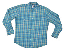 Wrangler Men's Western Plaid Snap Button Long Sleeve Shirt Regular Size L