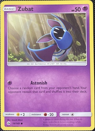 Zubat 54/149 SM Base Set Regular - Pokémon Card - Picture 1 of 2