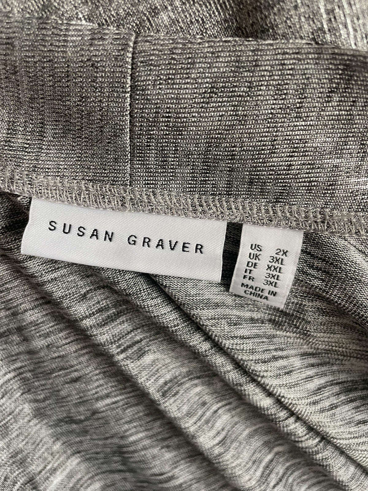 Susan Graver 2X Liquid Knit Metallic Silver Open Cardigan Tank Set Holiday NYE