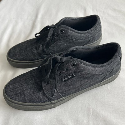 Maui & Sons Men s Gray/Black Denim Lace Low Top Shoes Surf Or Skate Size 11