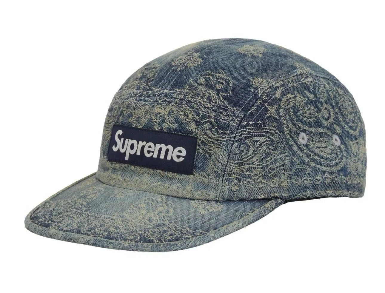 CASQUETTE DE CAMP EN DENIM JACQUARD BANDANA SUPRÊME OS BLEU (SS25 SEMAINE 7) NEUVE