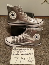 DS Converse Chuck Taylor All Star Hi Top Metallic Granite Silver Women s Sz 7