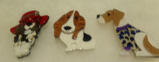 HANDCRAFTED LUCITE ON WOOD BACK PUPPY DOG  BR...