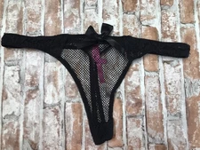 Women's Seven Til Midnight Sexy Black Net Lingere Panties Thong Size 3x/4x