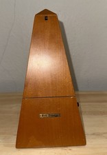 Vintage Seth Thomas Metronome Working Condition Wind Up Wood Pyramid 9"