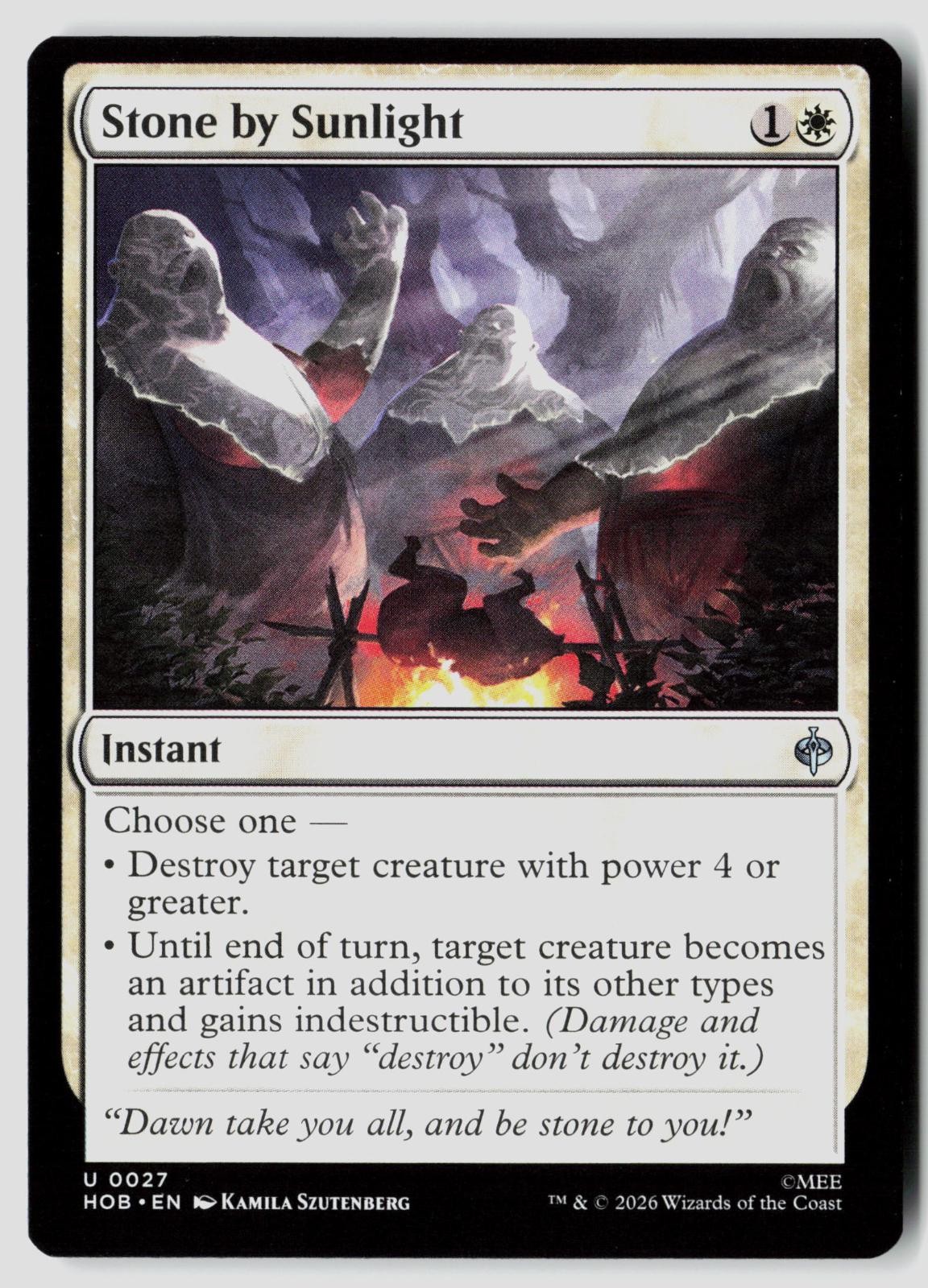 Stone by Sunlight 27 Uncommon The Hobbit Magic: The Gathering Near Mint