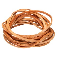 3.3 Yards 3mm Flat Leather Cord, Leather Lacing Strips for DIY Crafts Pure Brown