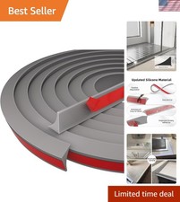 39-Inch Silicone Shower Threshold Water Dam - Gray Splash Guard for Kitchen