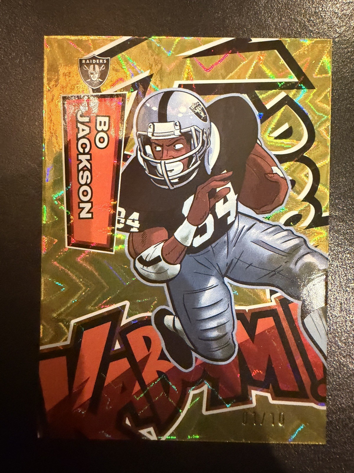 2025 Panini Absolute Bo Jackson Gold Kaboom!1st Kaboom! 01/10