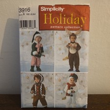 Simplicity Holiday Pattern Collection 3916 Size A Elf Reindeer Snowman Uncut