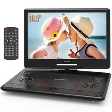 16.5" Portable DVD Player with 14.1" Large HD Swivel Screen, 6 Hours Recharge...