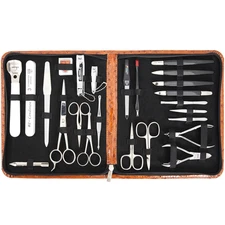 - Brand Quality 23 Piece Manicure Pedicure Grooming Kit Set for Professional Fin