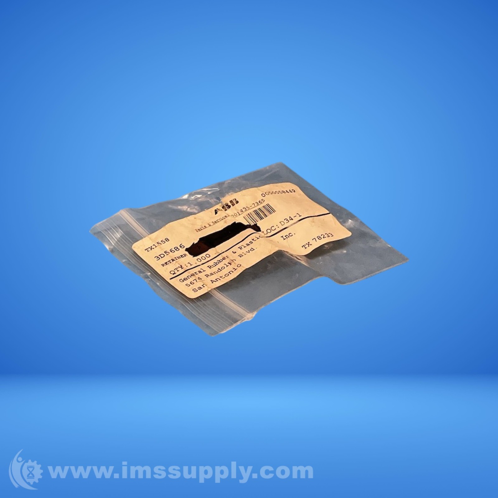 ABB 3D5686 Retainer, Valve Seat FNOB