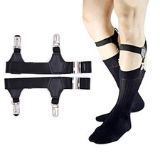 Mens Sock Garters Belt Adjustable 2-Pack Sturdy Clip Suspenders for Trouser Sock