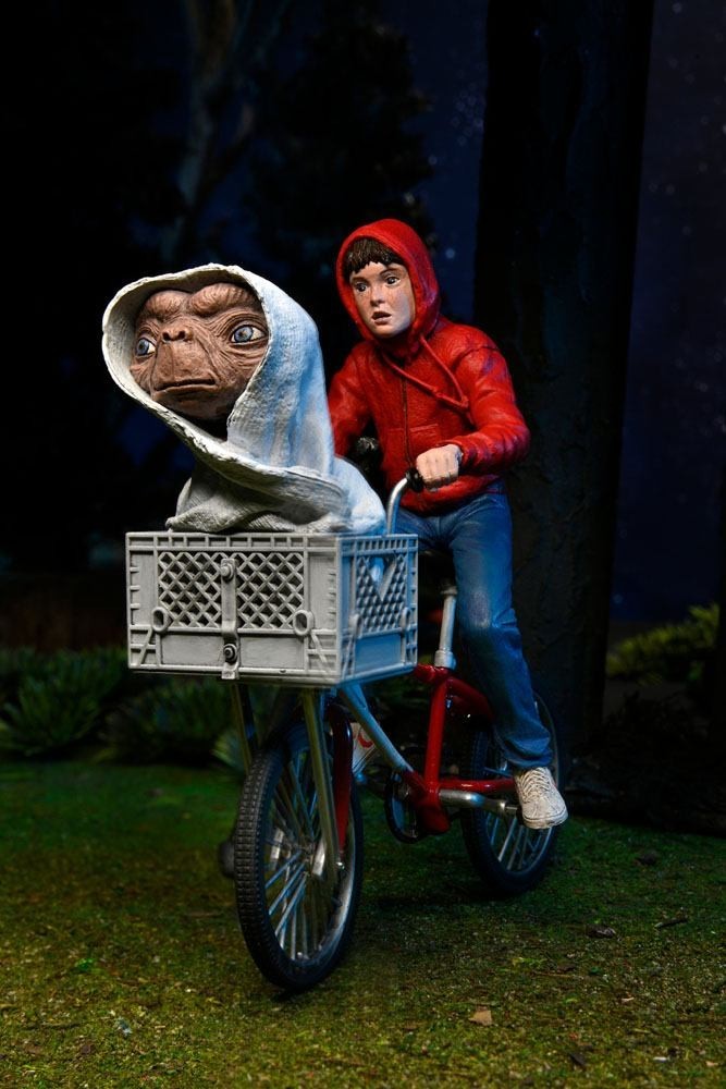 E.T. El Extraterrestre con Elliot en Bicicleta – Figura NECA 40 Aniversario