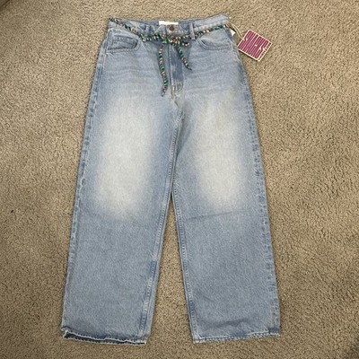 MOTHER SNACKS! The Shoelace Fun Dip Nerdy Jeans Sz 30 Wide Leg NWT $258