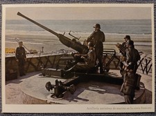 Luftwaffe FLAK Französische Küste Artillerie Agfa Farbfoto Postkarte LW Soldaten
