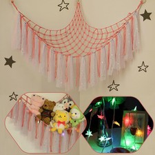 Stuffed Animals Net or Hammock with LED Light, 59 inch Toy Dark Pink