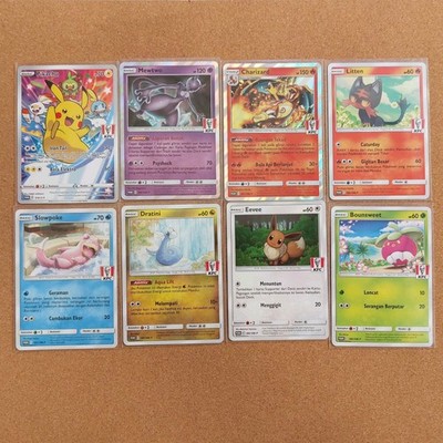 KFC Set PROMO Stamped Pikachu Charizard Mewtwo Eevee Etc Pokemon Indonesia 2020