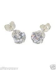 Sterling Silver Hypoallergenic Earrings for Sensitive Ears CZ Cubic Zirconia 