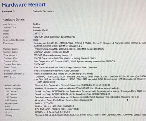 Dell Latitude E7450 14" FHD Intel i7-5600U 2,60GHz 8GB 256GB mSATA Windows 11 - Bild 8 von 8