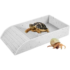 Anti-Slip Ramp Platform Reptile Tortoise Pet Food / Water Pool Bowl Habitat NEW