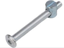 Furniture Cot Bed Bolt Allen Head with Barrel Nuts (4, Zinc Plated, 60mm)