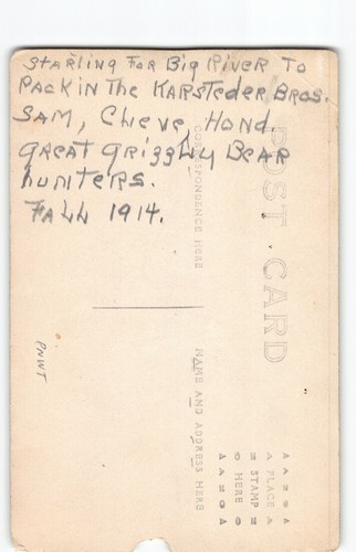 Prendere pesci bianchi Montana residenti a caccia di orso grizzly 1914 cartolina RPPC MT-P3 - Foto 2 di 6