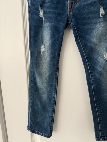 7 For All Mankind Youth Kids Toddler Jeans SLIMMY Distressed S Adjustable Waist - Picture 8 of 13