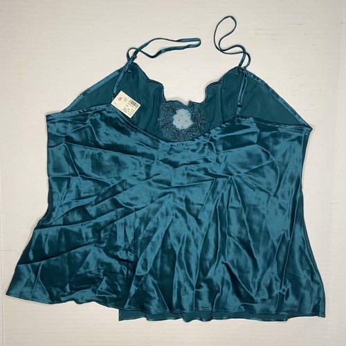 top blusa deadstock victorias secret seta grande verde smeraldo nuova con etichette canotta - Foto 4 di 8