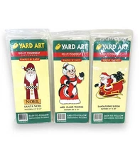 Lot of 3 Yard Art Craft Pattern Vtg 1998 Outdoor Christmas Decor Santa Mrs Claus
