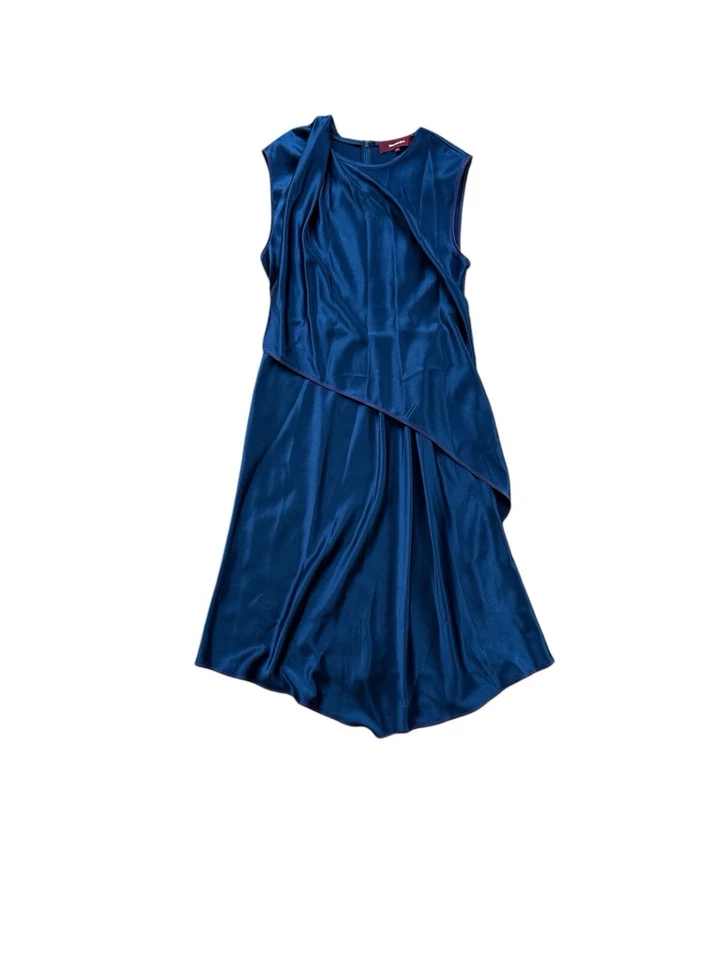 Vestido Sies Marjan Sin Mangas Drapeado Arrugado Azul Marino Asimétrico Noche Para Mujer 10 Foto 4 de 4