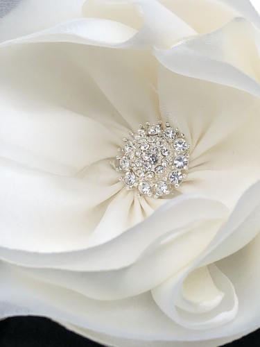 Hochzeit Braut Haarzubehör Gardenia Blumen, Kristall Perlen Kopf Stück 5,5"" - Bild 5 von 19