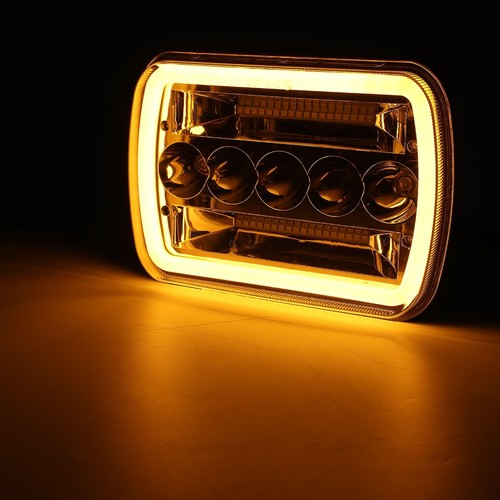 5x7" 7x6" LED Headlight Hi-Lo Ring DRL For Ford F-150 F-250 F-350 Ranger Bronco - Picture 4 of 12