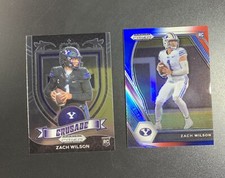 ZACK WILSON 2 CARD ROOKIE LOT! PRIZM DRAFT PICKS RED WHITE BLUE SP  & CRUSADE 👀