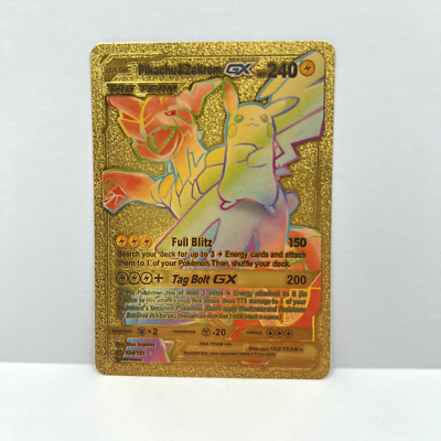 Pokemon Pikachu & Zekrom GX 184/181 Tag Team Fan Art Gold Card
