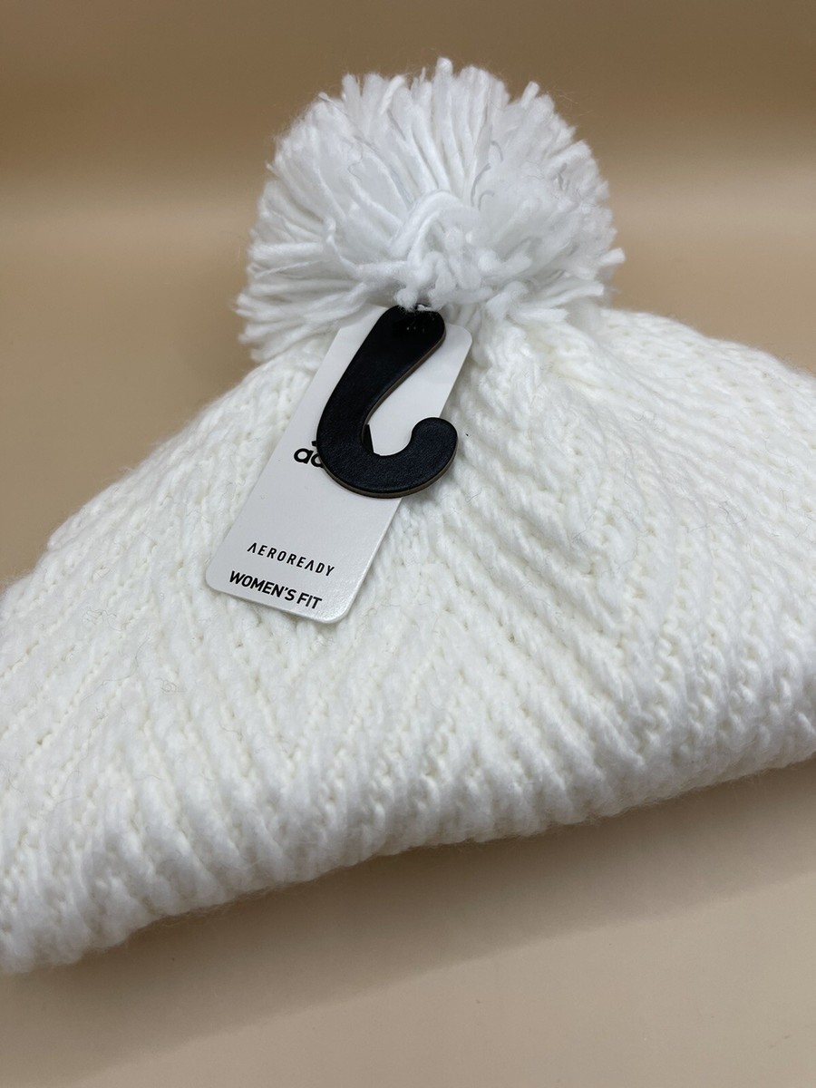 Adidas Women's Knit Beanie Hat Twilight Ballie White Clear One