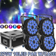 270W 18 LED Par Light DMX Stage Lighting RGBW DJ Disco Show Party Lights W/Case