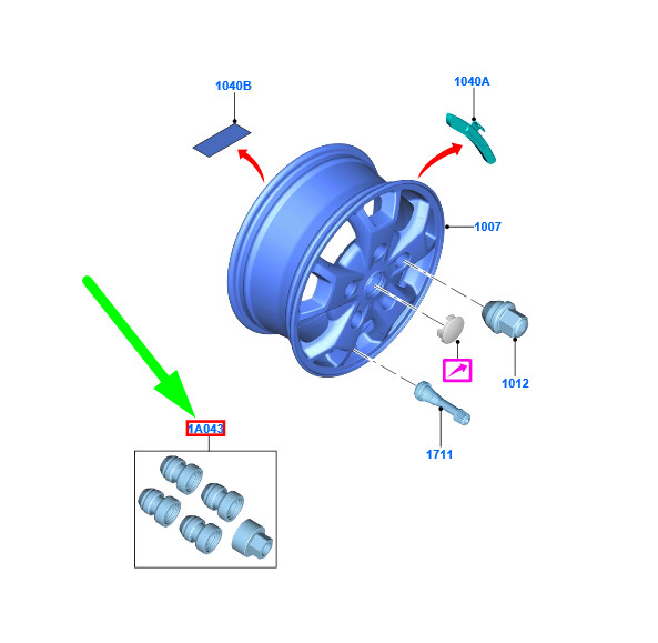 NEU FORD TRANSIT MK4 RADVERRIEGELUNGSPLATTEN NUT KIT 2221666 HK21  