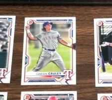 CAMERON CAULEY 2021 BOWMAN DRAFT CARD BD-192 TEXAS RANGERS (FIRST ROOKIE BASE)