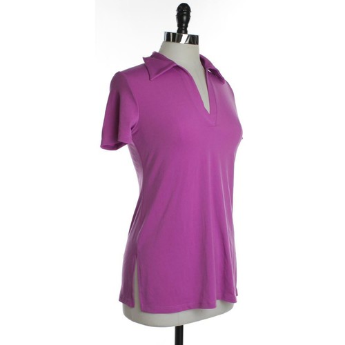 Slinky NEW Womens XS Violet Solid Pullover V-Neck Short Sleeve Women's Tops $30 - Picture 2 of 4