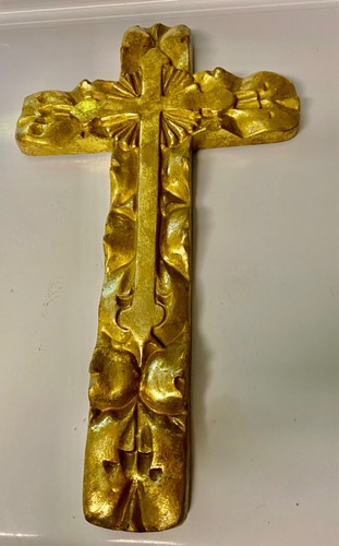 Decorative Cross Wall Hanging  Heavy Resin Décor Christian Religious Celtic goth - Picture 2 of 7