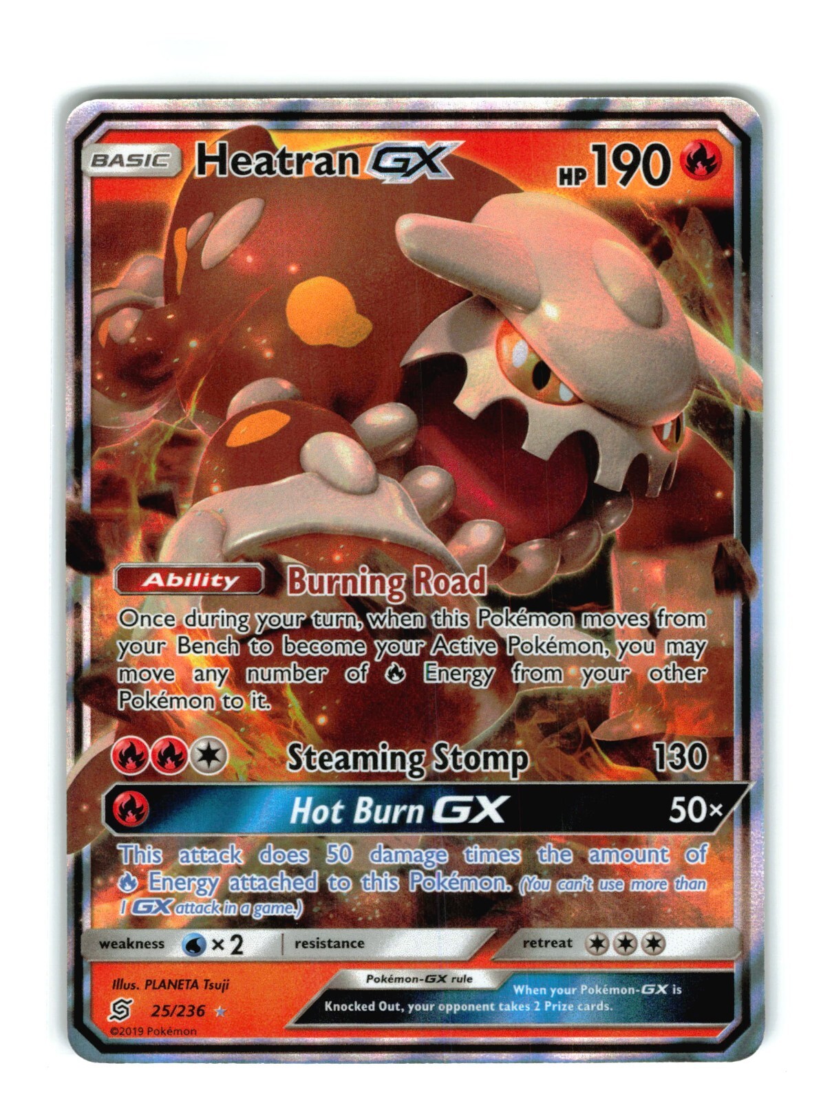 Pokemon Card Heatran GX 25/236 TCG Unified Minds Ultra Rare NM