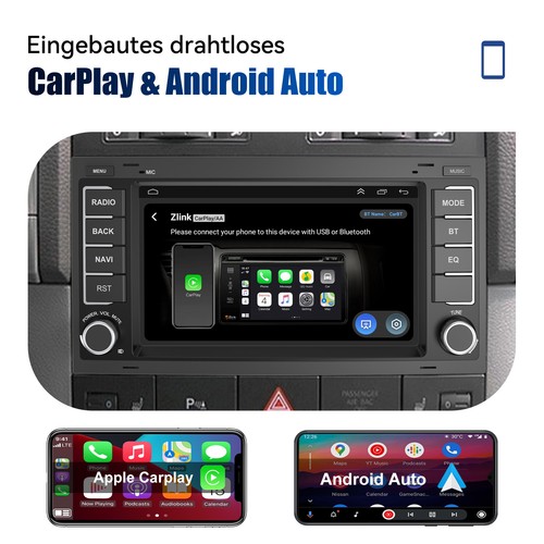 DAB+ Autoradio Android 12 Carplay + KAM MIK für 04-11 VW Touareg T5 Transporter - Bild 7 von 14